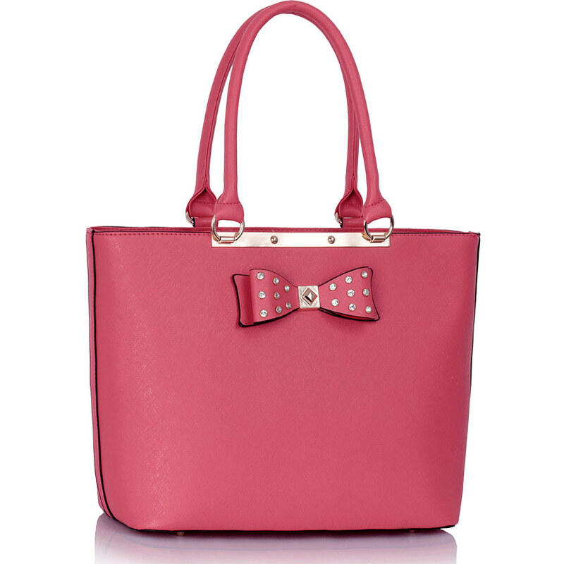 LS fashion LS dámská kabelka s mašlí 326 fuchsiově růžová