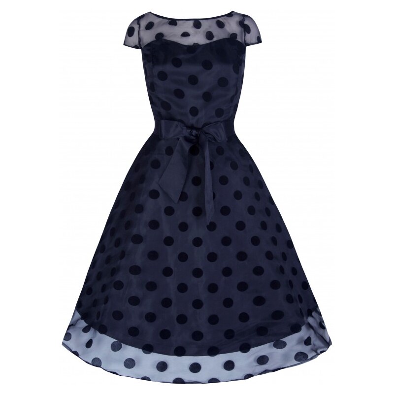 LINDY BOP RETRO DÁMSKÉ ŠATY Isabella MIDNIGHT BLUE