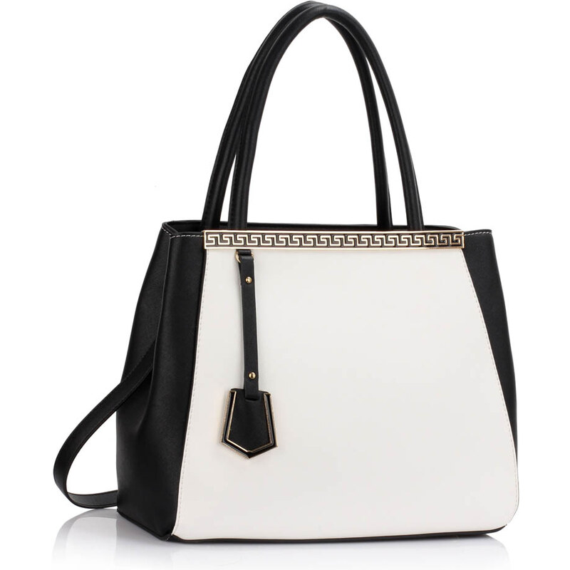 LS fashion LS dámská kabelka elegantní LS0030 černo-bílá