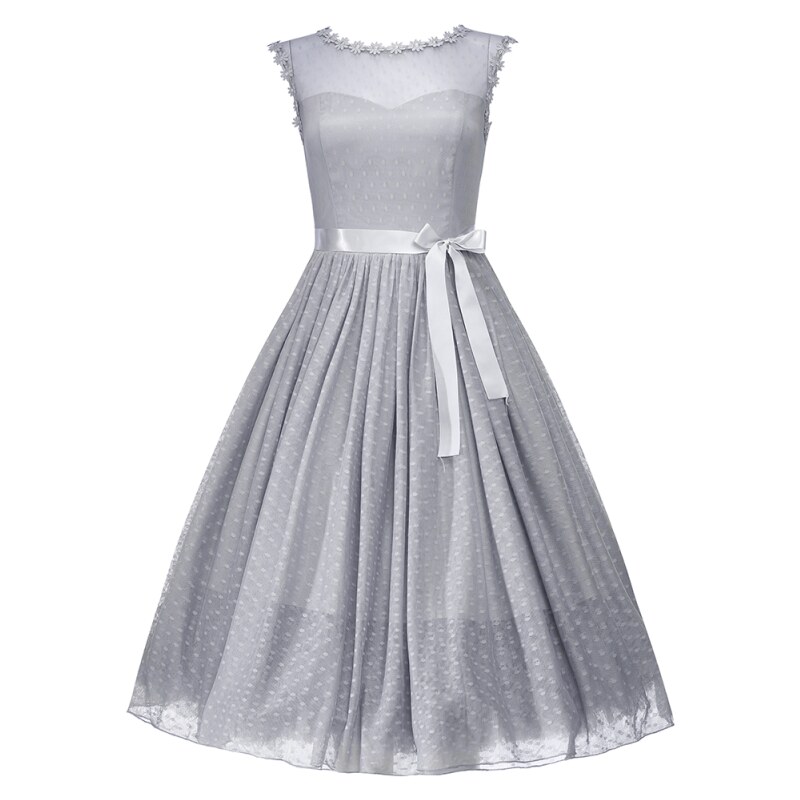 Retro šaty Lindy Bop Aphrodite - holubí šedá