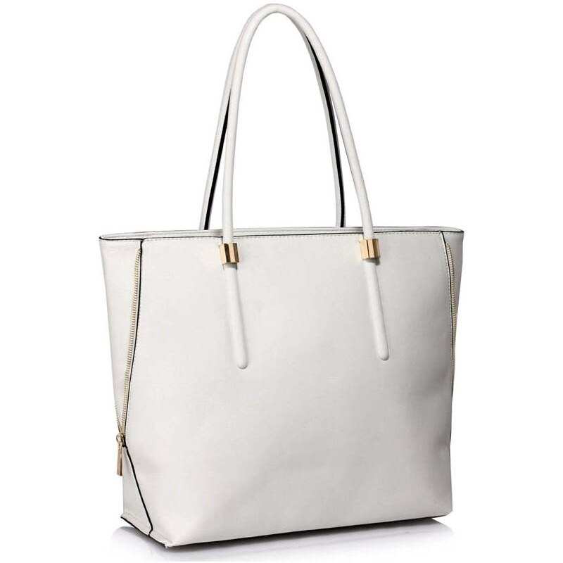 Dámská kabelka LS Fashion LS00494 prostorná bílá