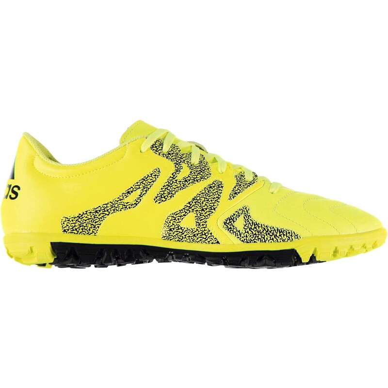 Adidas X 15.3 Leather Mens Astro Turf Trainers, solar yellow