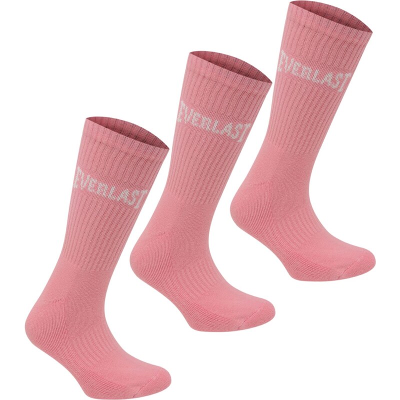 Everlast 3 Pack Crew Socks, pink