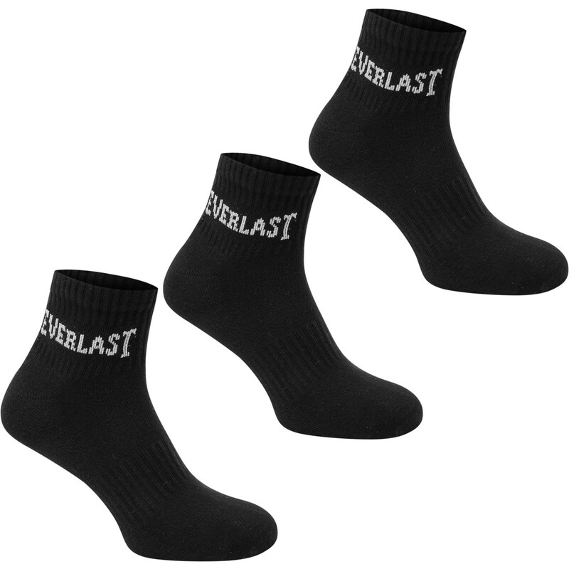 Everlast Quarter Sock 3 Pack Black