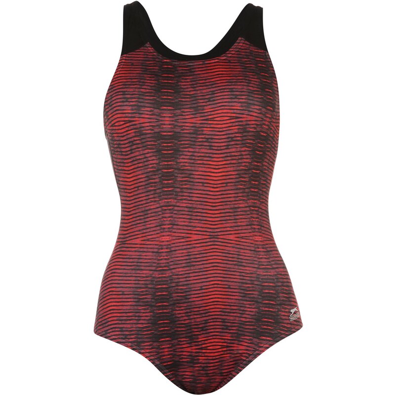 Dámské plavky Slazenger Sport Back Swim Suit Black/Red
