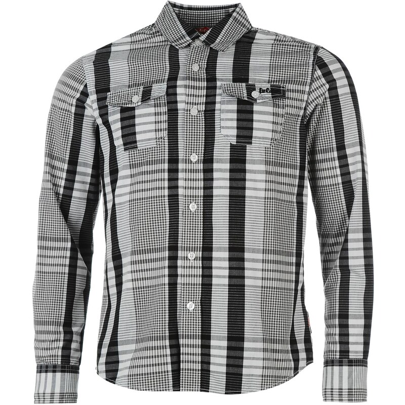 Košile pánská Lee Cooper Check II Grey/Blk/Wht