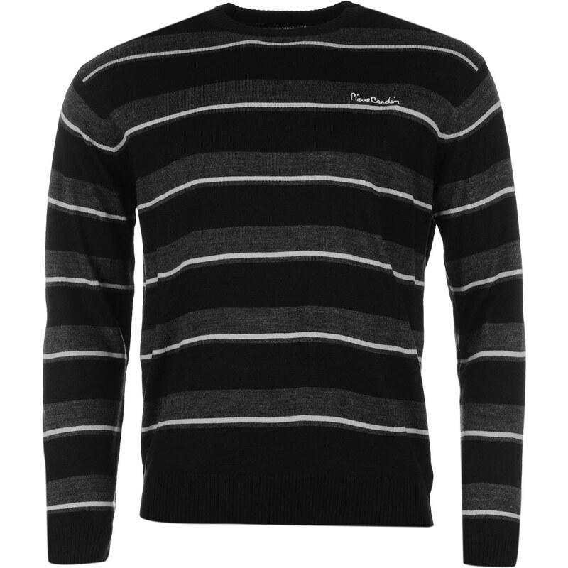 Svetr pánský Pierre Cardin Two Stripe Knitted Black/Char M
