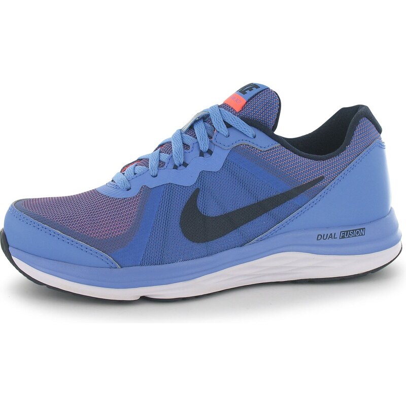 Nike Dual Fusion X Girls Running Shoes Blue/Navy/Mango