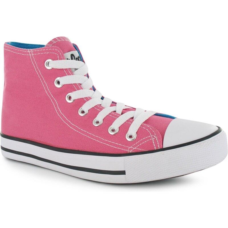 Lee Cooper Great High Childs Canvas Shoes Fuschia