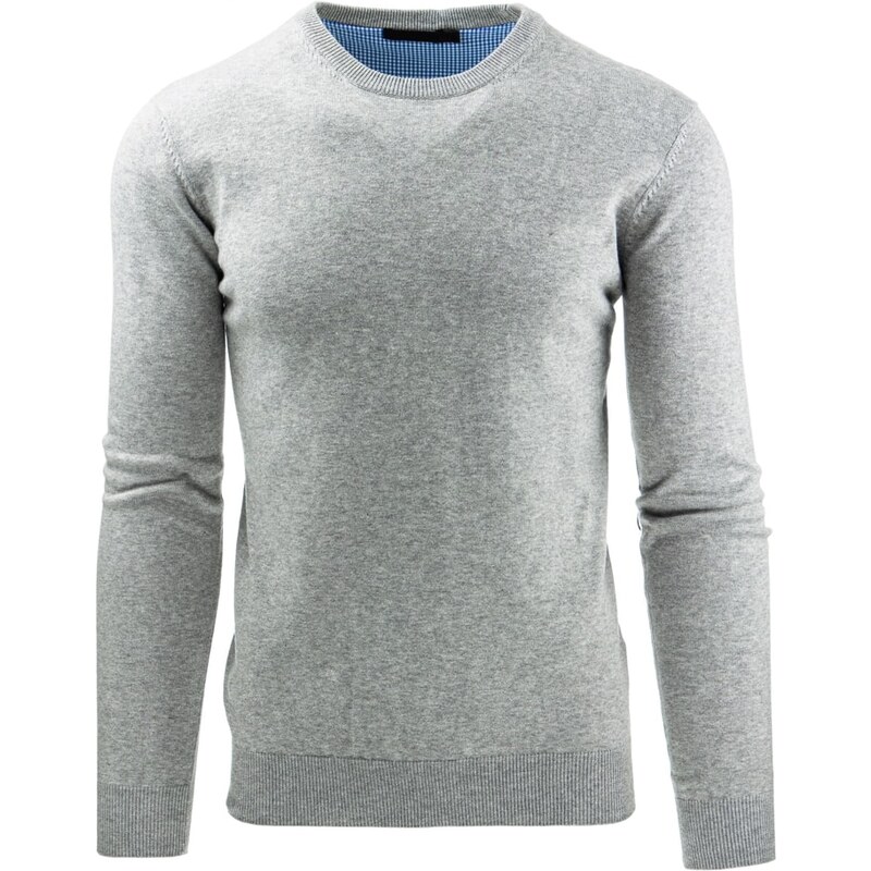 Buďchlap Moderní pohodlný pánský šedý svetr