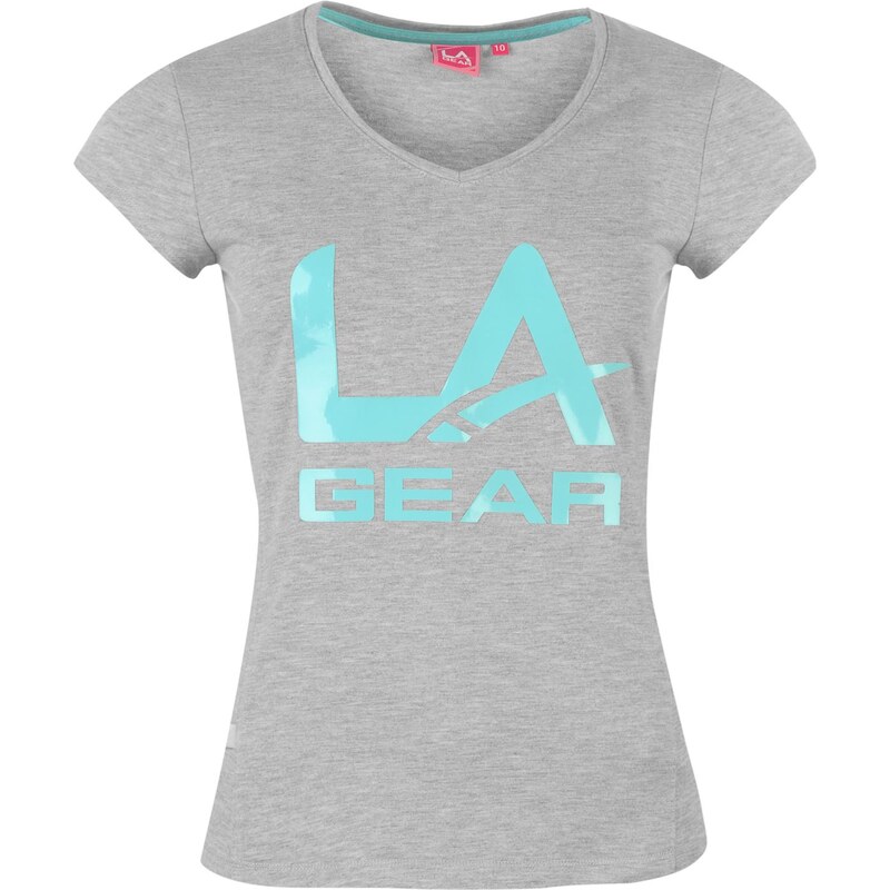 Tričko LA Gear Large Logo V Neck dám. popelavě šedá