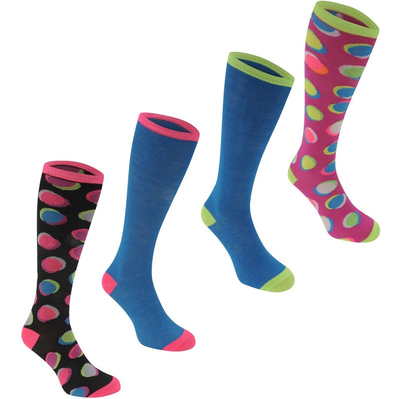Miss Fiori 4 Pack dámské Knee High Socks Spot Multi