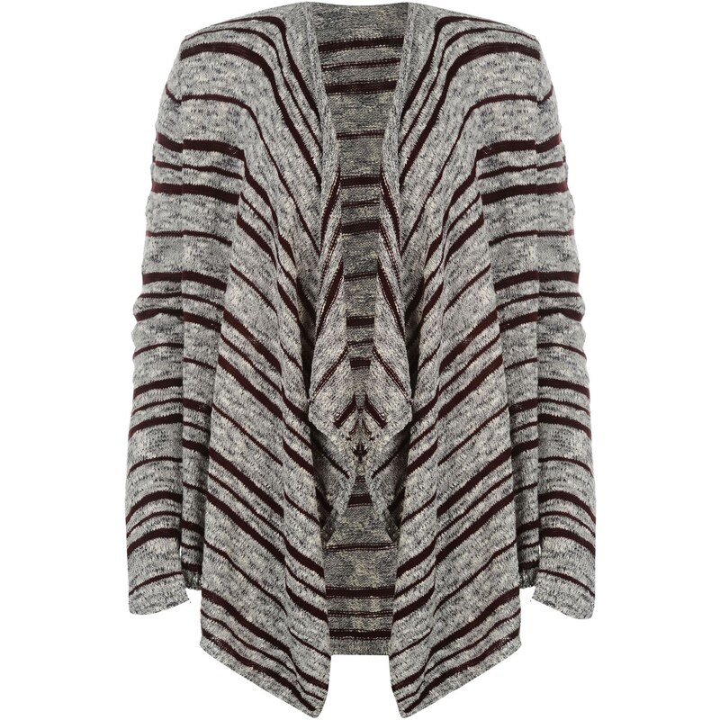 SoulCal Stripe Cardigan dámské Grey/Burgundy