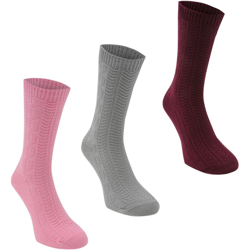 Miss Fiori 3 Pack Knitted Ankle Socks Ladies, lilac