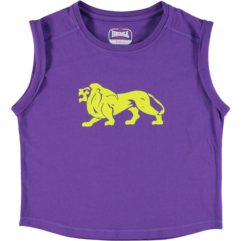 Triko Lonsdale Boxy T Shirt dětské Girls Purple