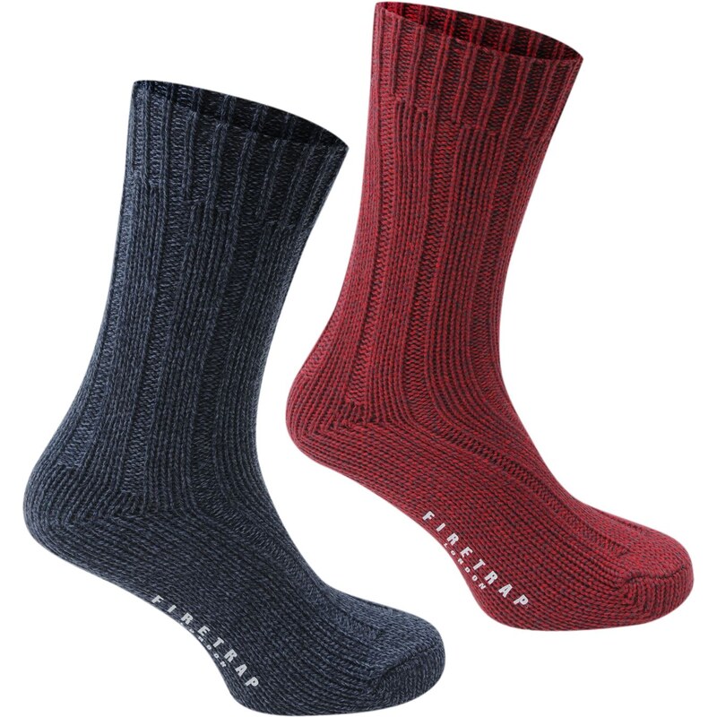 Ponožky Firetrap 2 Pack Chunky pán. námořnická modrá/červená