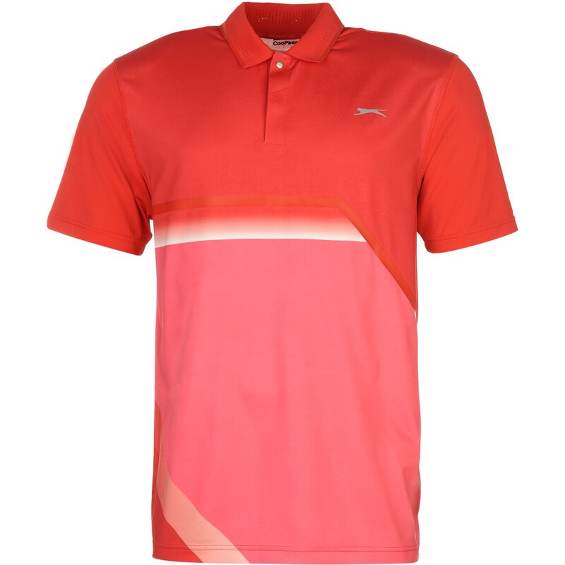 Sportovní polokošile Slazenger Perforated Print Golf pán. červená