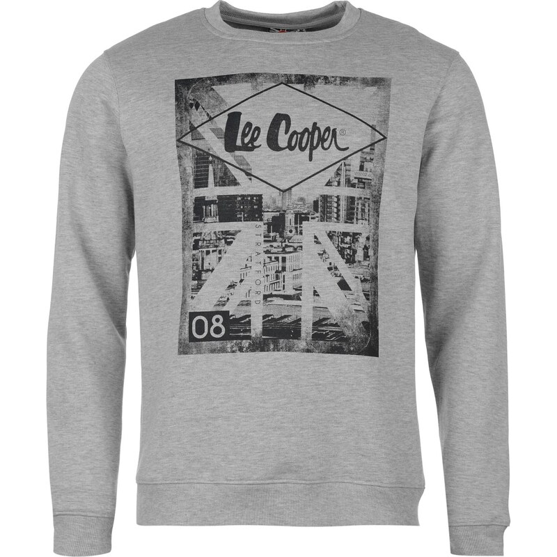 mikina Lee Cooper Cooper Stratford Crew Sweater pánská Grey Marl