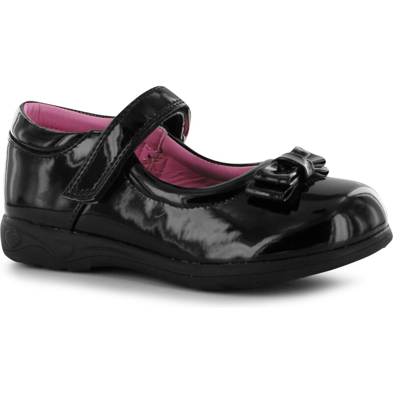 Miss Fiori Mary Jane Bow Childrens Shoes, black/patent