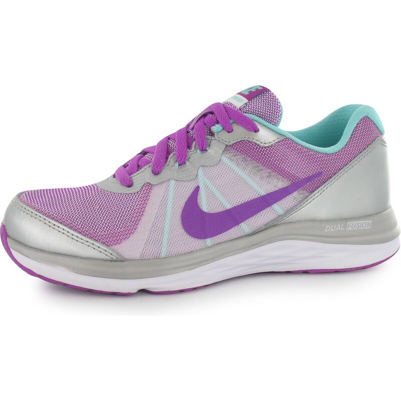Nike Dual Fusion X 2 Girls Trainers Silver/Pink
