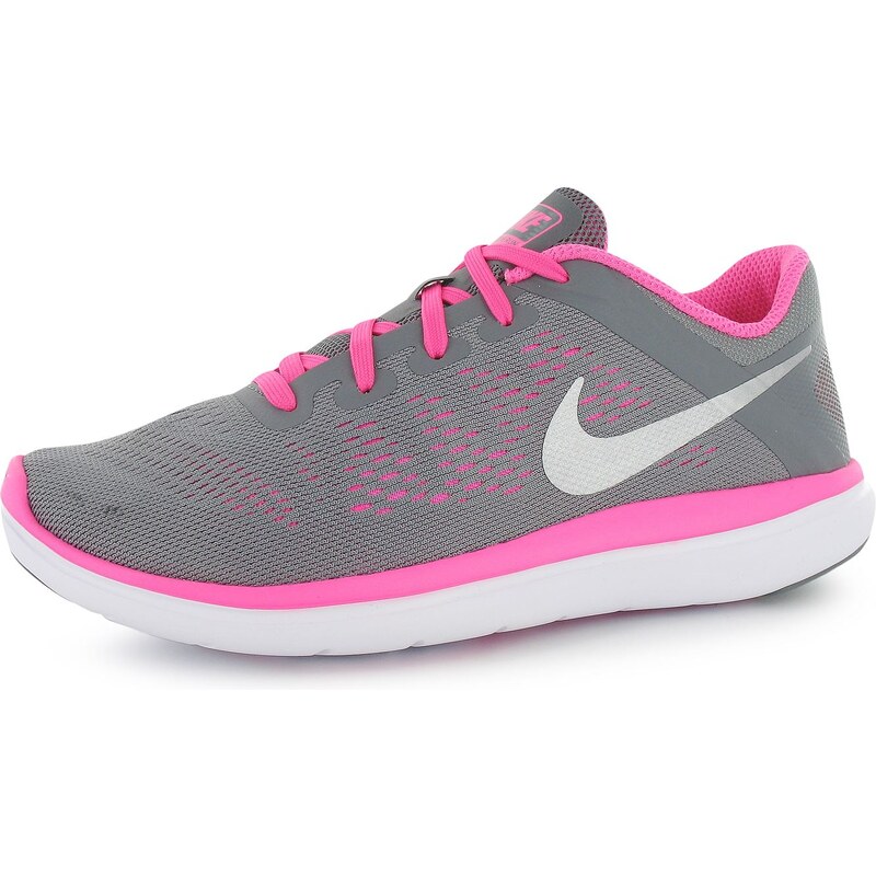 Nike Flex 2016 Run Girls Trainers Grey/Silv/Pink