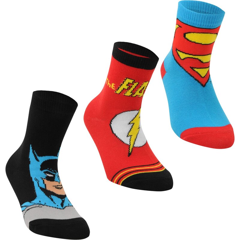DC Comics Superman 3 Pack Crew Socks Childs, multi