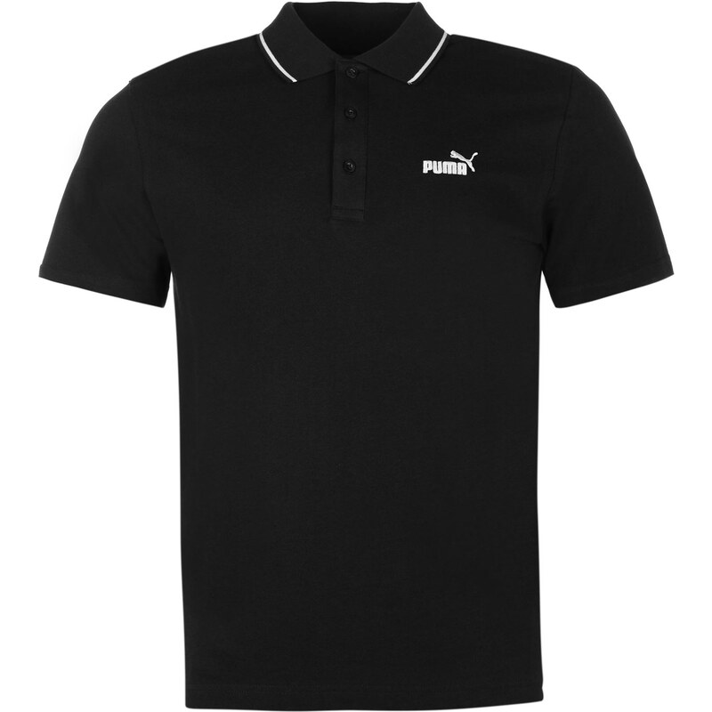 Puma No 1 Logo Pique Polo Shirt Mens Black/White