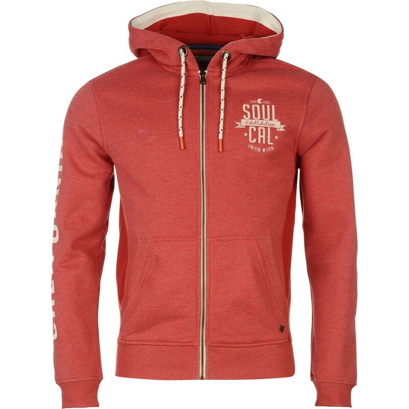 SoulCal Waffle Hoodie Red Marl