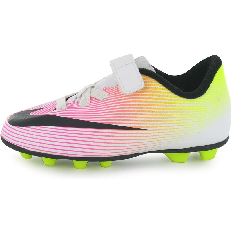 Nike Mercurial Vortex Childrens FG Football Boots, white/black/vlt