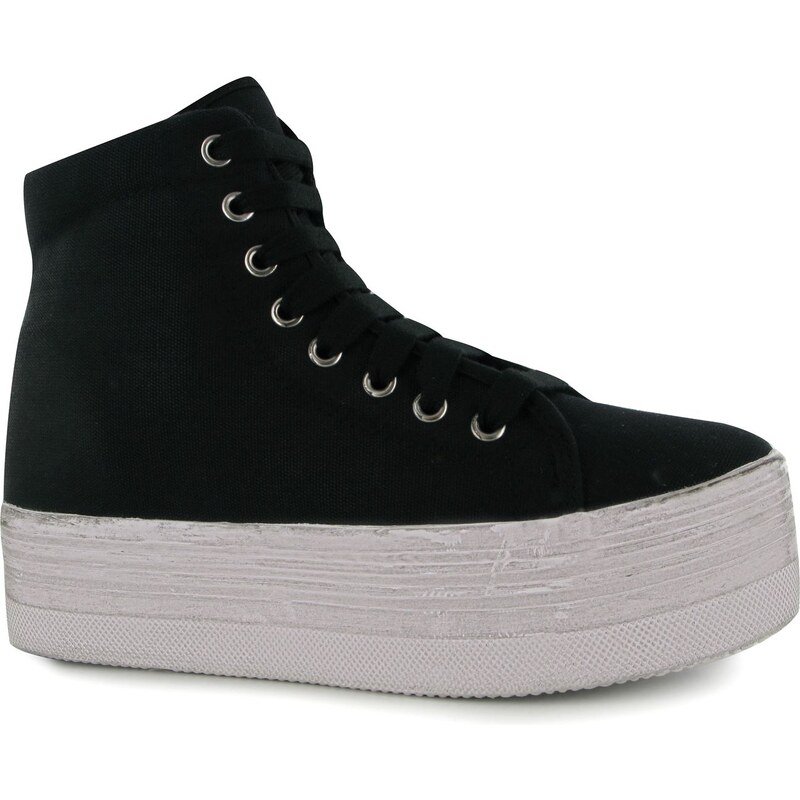 Jeffrey Campbell Play Canvas Washed Hi Tops, black/white