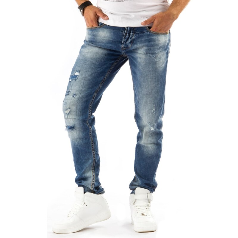 Pánské velmi moderní džíny s potrhaným efektem