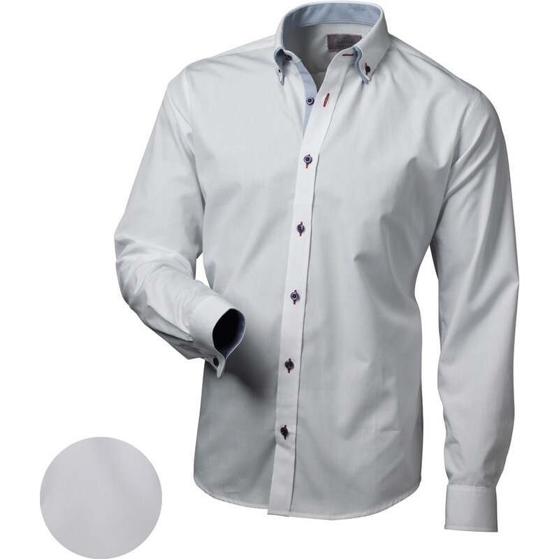 Victorio Elegantní bílá slim fit pánská košile V013