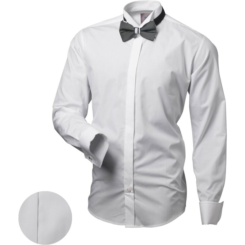 Victorio Elegantní bílá pánská košile, dodáváme bez motýlku V044