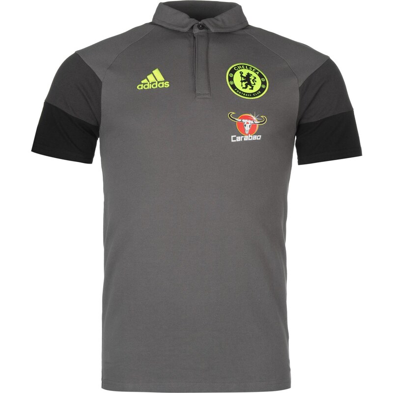 adidas Chelsea Football Club Trim Polo Shirt pánské Granite/Blk/Yel