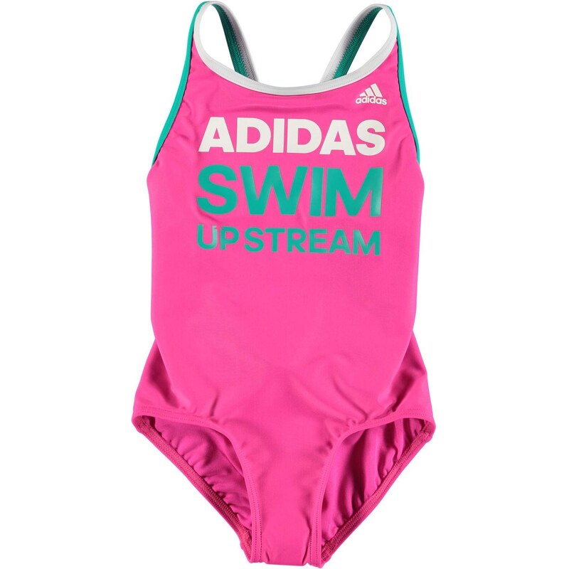 adidas Slogan Swimsuit dětské Girls Pink