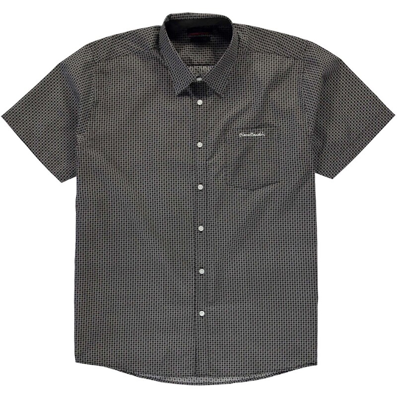 Pierre Cardin XL Short Sleeve Shirt pánské Black/Wht Geo