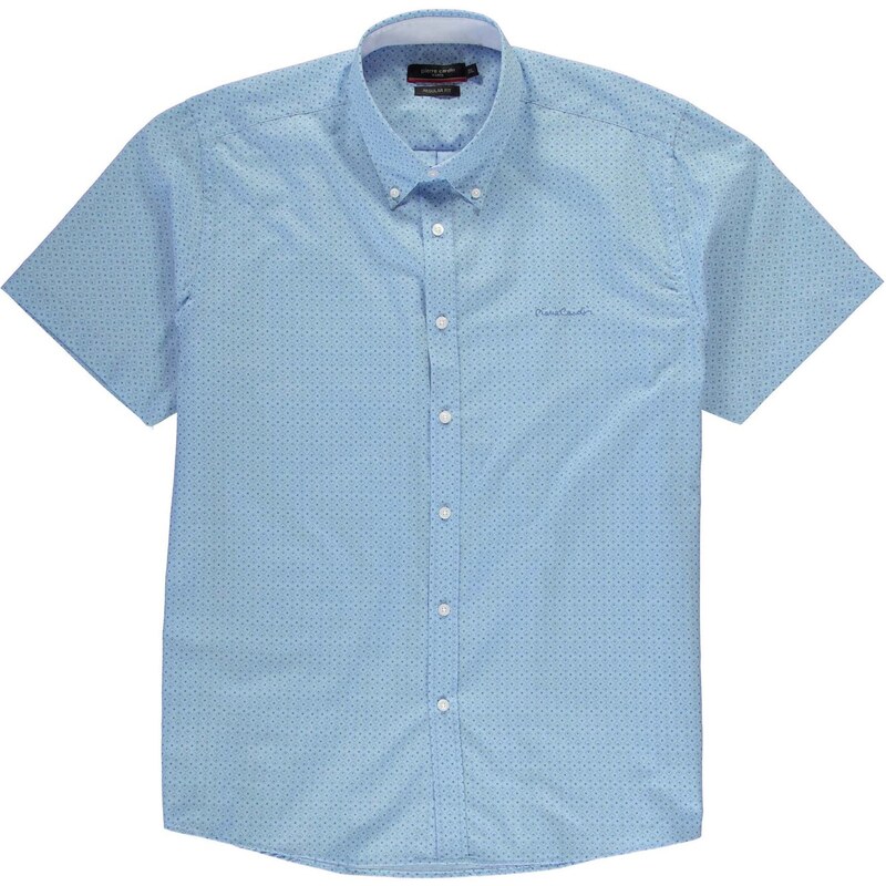 Pierre Cardin XL Short Sleeve Shirt Mens, blue geo