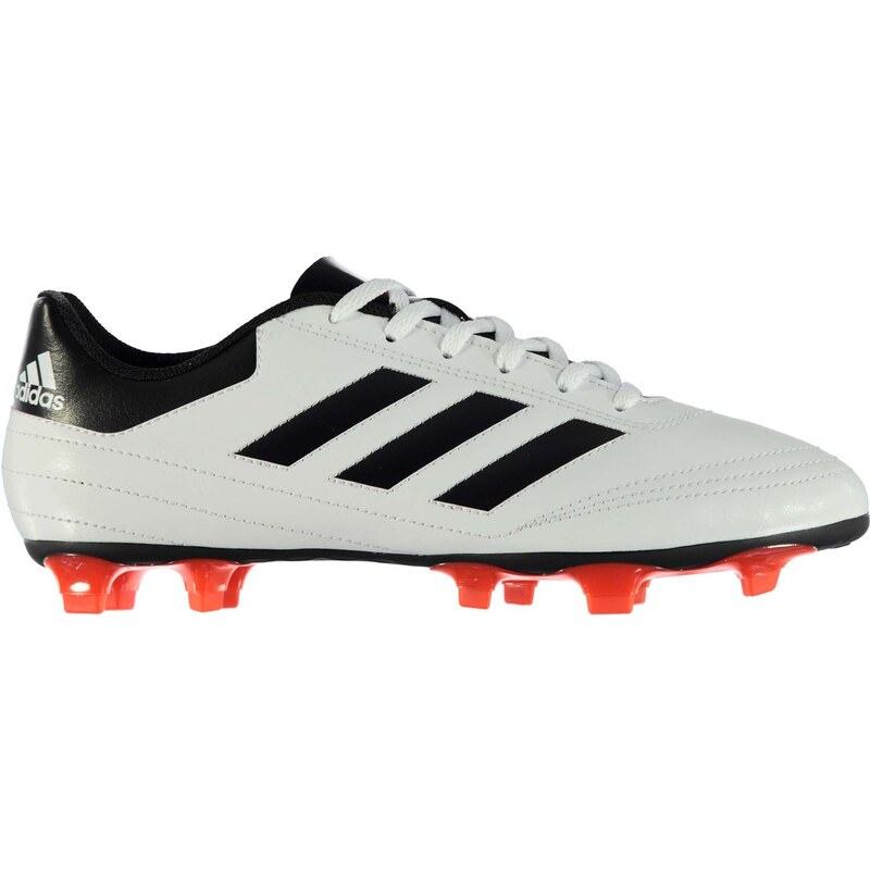 Adidas Goletto Firm Ground Football Boots Mens White/Solar Red