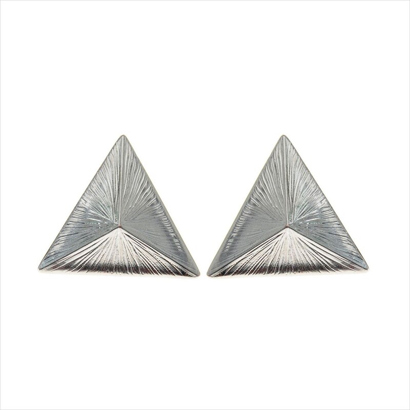 USC Triangle Earrings, silver