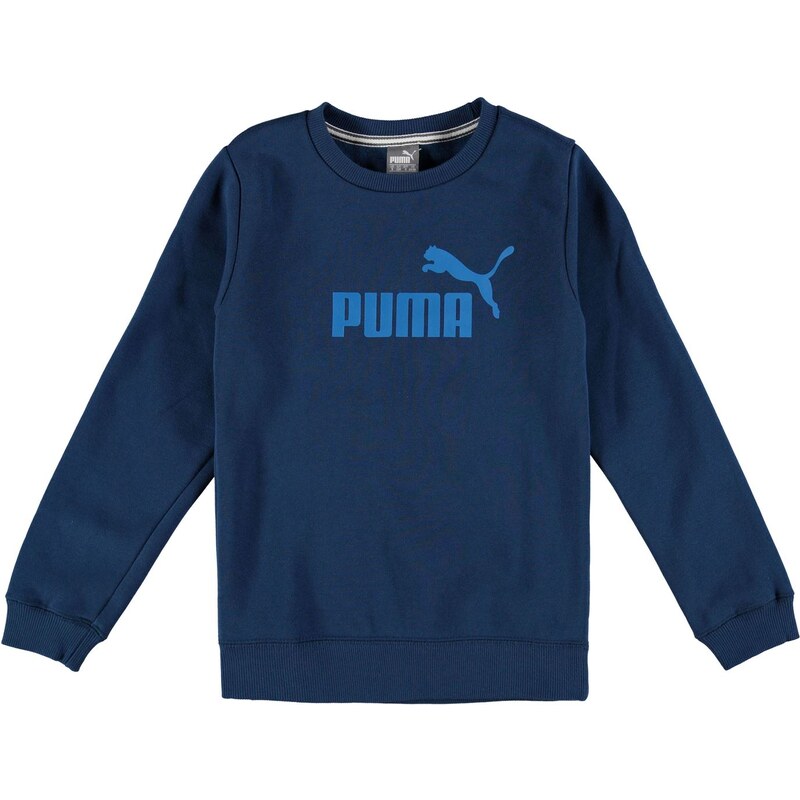 Puma Logo Boys Crew Sweater Blue