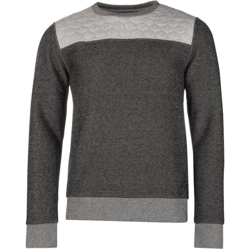 mikina Firetrap Church Crew Sweater pánská Charcoal/Grey