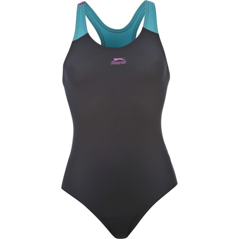 Dámské plavky Slazenger Sport Back Swim Suit Navy/Purple/Blu
