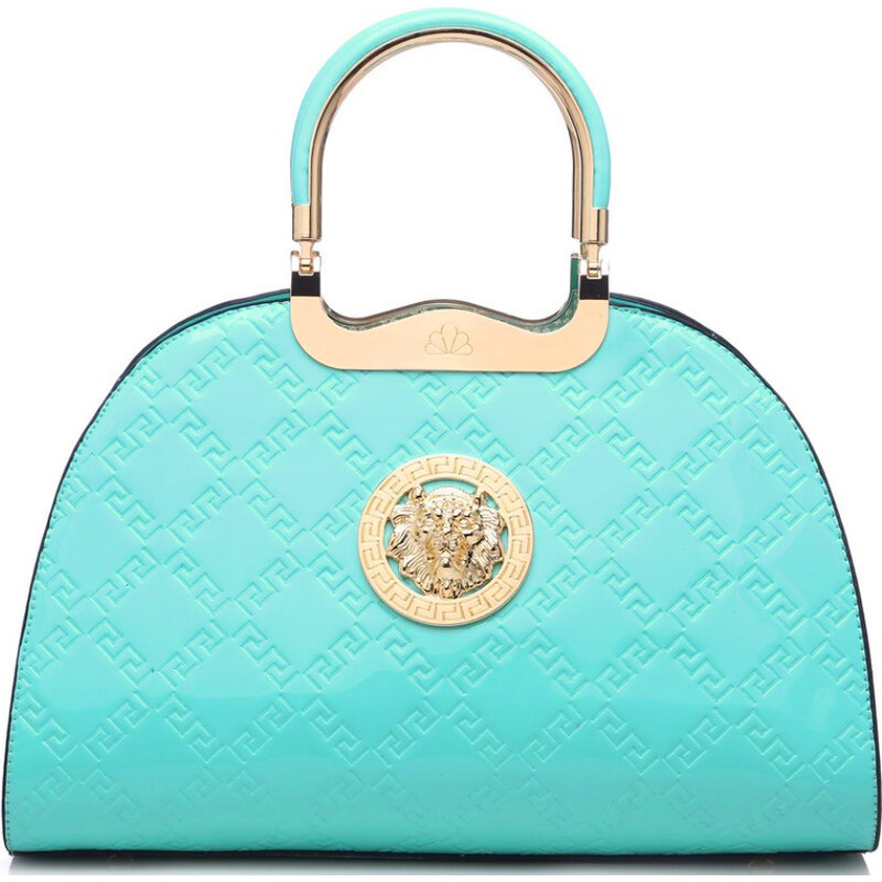 Moda Handbag Aqua modrá kabelka do ruky s ornamentem K2707
