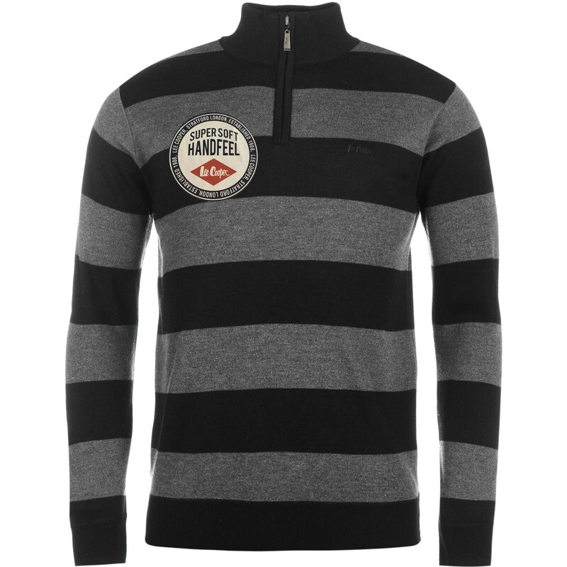 Svetr pánský Lee Cooper Quarter Blk/Char M