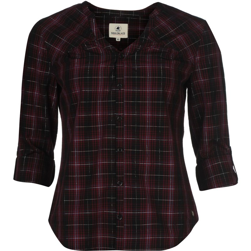 SoulCal Luxury Check Shirt, burgundy check