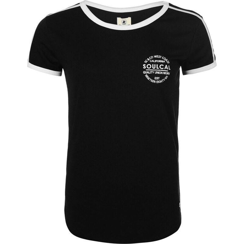 Triko SoulCal Chest Graphic T Shirt Black