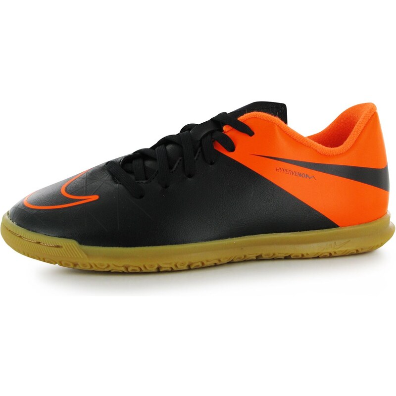 Nike Hypervenom Phade dětské Indoor Football Trainers Black/Orange