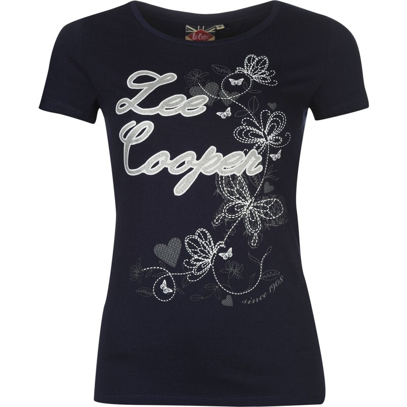 Triko Lee Cooper Glitter T Shirt dámské Navy