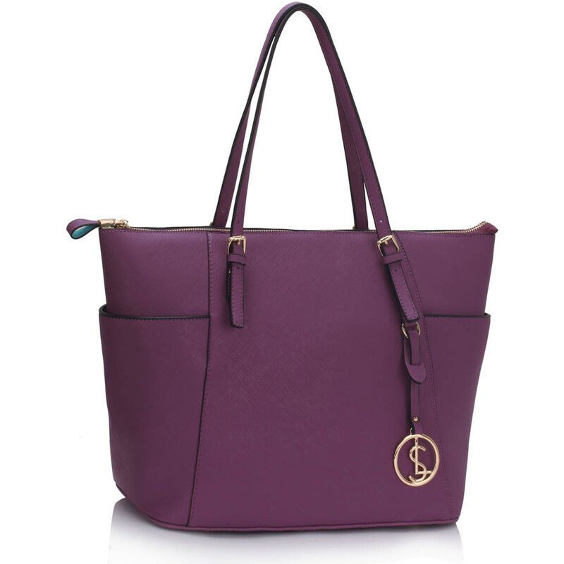 LS fashion LS dámská kabelka velká na rameno LS00350 fialová