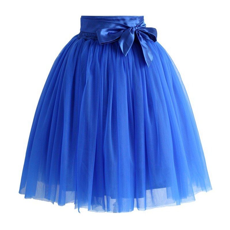 CHICWISH Dámská sukně Tutu Amore modrá s mašlí